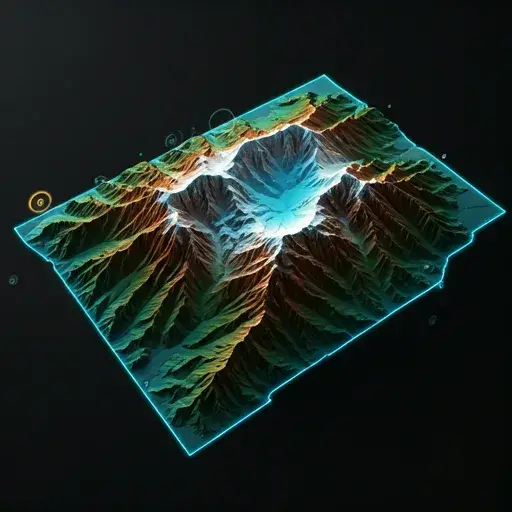 Topographical map of the Andes Cordillera licence area in Argentina