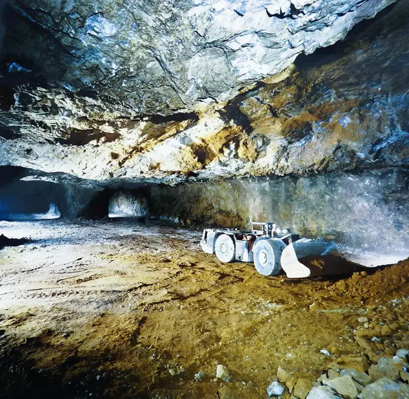 Processing plant at the Käfersteige fluorspar mine